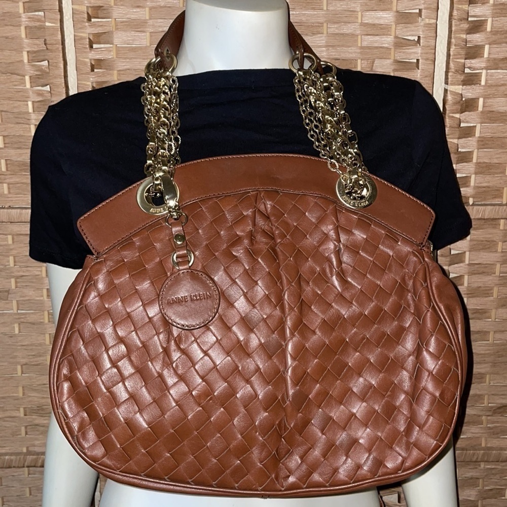 Anne Klein Bag Genuine Leather Purse Chain Shoulder Strap Bag Authentic Like NEW - Picture 4 of 15